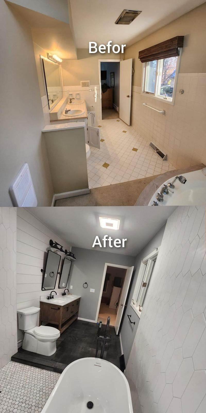bathroom remodle before and after in indiana Homerix Inc Westfield Indiana