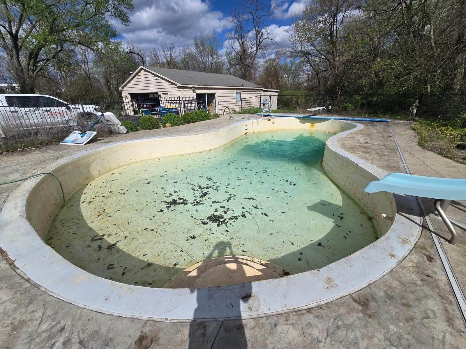 swimming pool renuvation before Homerix Inc Westfield Indiana