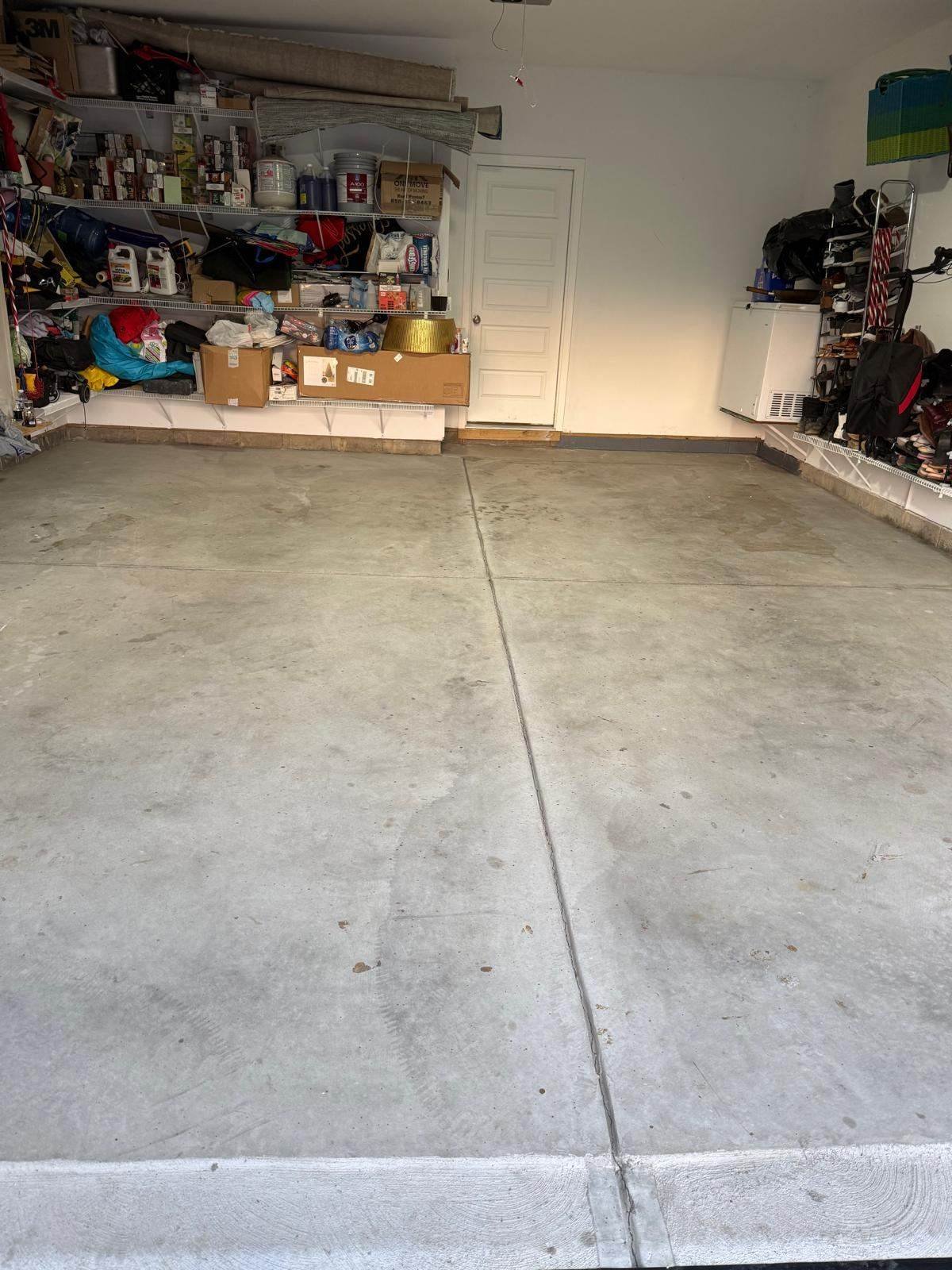 garage remodling epoxy before Homerix Inc Westfield Indiana